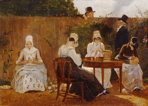 A Chalon család a London Town Gardenben, az 1800-as évek elején (olaj az Akadémia tábláján)